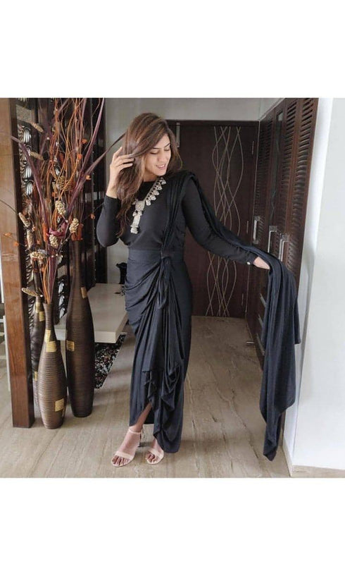 Navy Blue Drape Skirt - Top Not Included